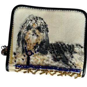 Women's Wallet Beaded Dog Billfold